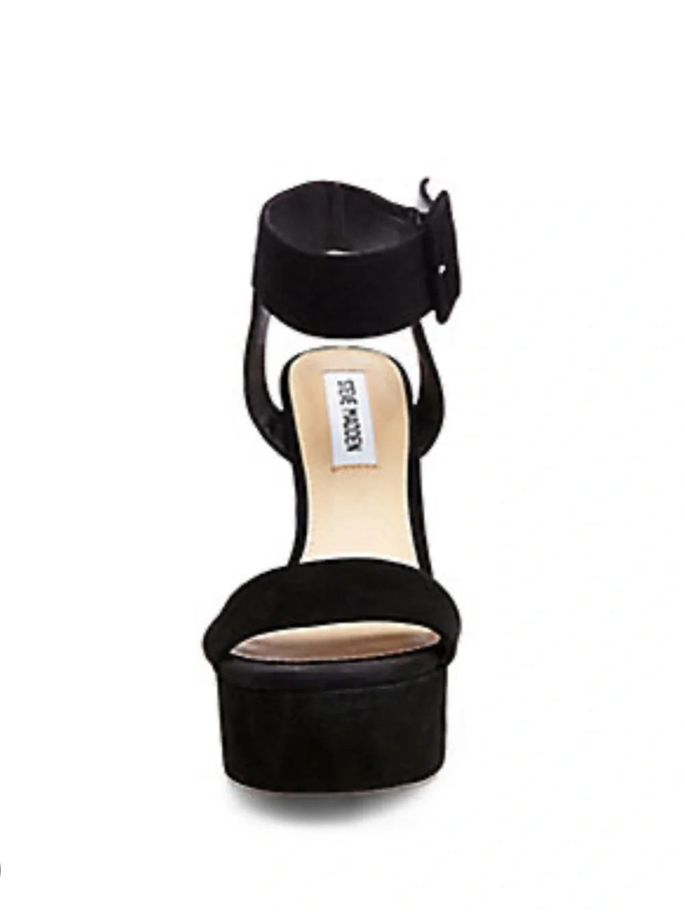 Steve Madden Black Suede Platform Block-Heel Sandals